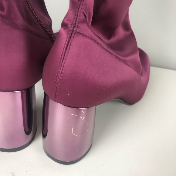 Free People Sock Bootie Boot Metallic Mirror Heel NEW - Picture 7 of 7